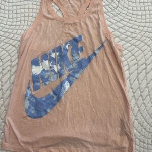 Nike Peach Tank Top with Blue Logo